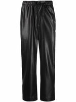 Nanushka pantalon droit en cuir vegan - Noir