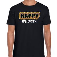 Halloween verkleed t-shirt heren - Happy Halloween - zwart - themafeest outfit