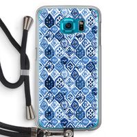 Blauw motief: Samsung Galaxy S6 Transparant Hoesje met koord