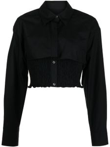 Alexander Wang Twinset layered smocked shirt - Noir