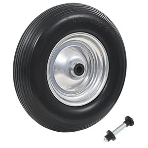VidaXL Kruiwagenwiel met as 4,00-8 390 mm massief pu