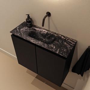 Toiletmeubel Mondiaz Ture Dlux | 60 cm | Meubelkleur Urban | Eden wastafel Lava Midden | Zonder kraangat