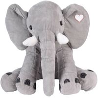 Speelgoed Knuffel Olifant van zachte pluche - grijs - 65 cm - Knuffeldier - thumbnail