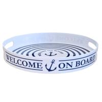 Captain&apos;s Collection Dienblad Antislip Rond Welcome On Board Ø32 Cm Default