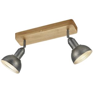 LED Plafondspot - Trion Delvira - E14 Fitting - 2-lichts - Rond - Antiek Nikkel - Aluminium