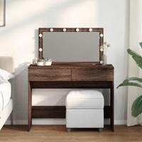 Kaptafel met LED 100x40x120 cm bruin eikenkleurig