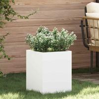 Tuin Bloempot Wit 32 x 32 x 40 cm Koudgewalst staal