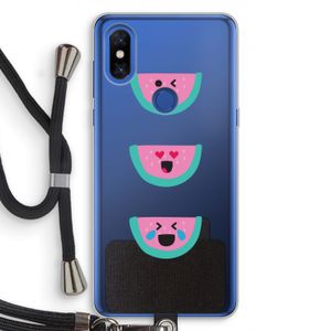 Smiley watermeloen: Xiaomi Mi Mix 3 Transparant Hoesje met koord