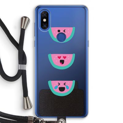 Smiley watermeloen: Xiaomi Mi Mix 3 Transparant Hoesje met koord