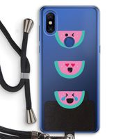 Smiley watermeloen: Xiaomi Mi Mix 3 Transparant Hoesje met koord