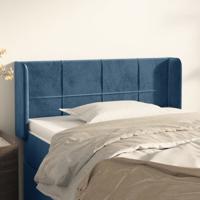 Hoofdbord met randen 93x16x78/88 cm fluweel donkerblauw