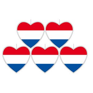 5x stuks nederland hangdecoratie hart 14 cm