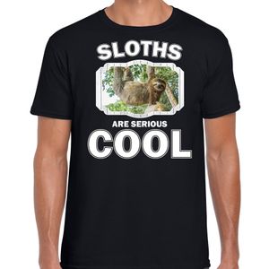 T-shirt sloths are serious cool zwart heren - luiaarden/ hangende luiaard shirt 2XL  -