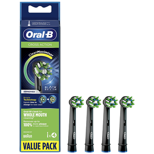 Oral-B Cross Action Black 4 stuks -  CleanMaximiser zwarte opzetborstels