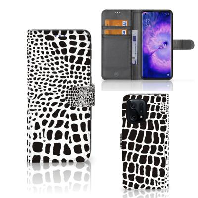 OPPO Find X5 | Telefoonhoesje | Met pasjeshouder | Slangenprint