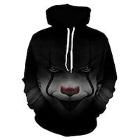 Kunst de Clown Trui met capuchon Cartoon Manga Anime 3D Voorvak Grafisch Kangoeroe zak Voor Voor Stel Voor heren Dames Volwassenen Halloween Carnaval Maskerade 3D afdrukken Casual / Dagelijks Lightinthebox - thumbnail