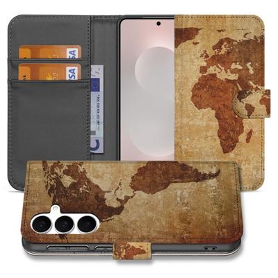 Samsung Galaxy S25 FE | Flip Cover | Bookcase | Wereldkaart Met Pasjes