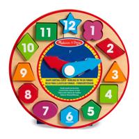 Melissa & Doug houten leerklok met 12 houten vormen