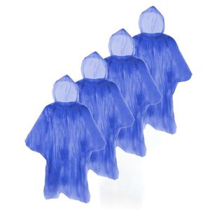 Set van 25x stuks wegwerp regenponcho blauw