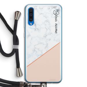 Marmer in stijl: Samsung Galaxy A50 Transparant Hoesje met koord