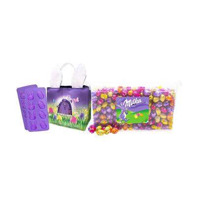 Milka paaseitjes met paasmandje - ca 3kg