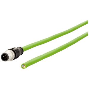 Metz Connect 142M1D10050 M12 Netwerkkabel, patchkabel CAT 5e SF/FTP 5.00 m Groen PUR-mantel, Zuurbestendig, Ozonbestendig, UV-bestendig, Geschikt voor