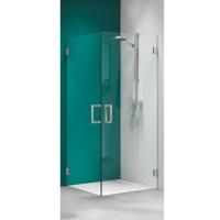 swingdeur (voor comb. hoekinstap) 900 breed 2000 hoog chroom/zilver hoogglans helder glas + antikalk