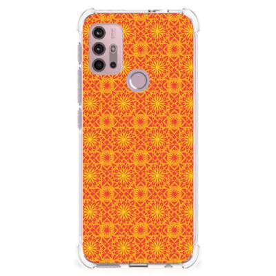 Motorola Moto G30 | G20 | G10 Doorzichtige Silicone Hoesje Batik Oranje Motorola Moto G30 | G20 | G10 Doorzichtige Silicone Hoesje Batik Oranje