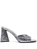 The Attico mules Mini Devon 85 mm à ornements en paillettes - Argent