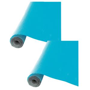 Feest tafelkleed op rol - 2x - turquoise blauw - 120cm x 5m - papier