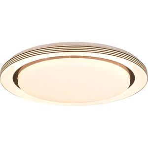 LED Plafondlamp - Plafondverlichting - Trion Atras - 21W - Aanpasbare Kleur - Afstandsbediening - Dimbaar - Sterlicht - Rond - Mat Zwart - Kunststof
