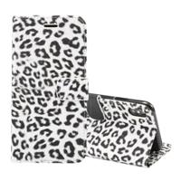Luipaard patroon horizontale Flip lederen hoes for iPhone XS Max, met houder & Card Slots(White)