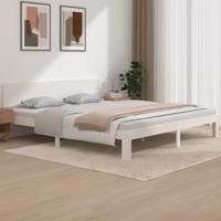 Bedframe massief hout wit 180x200 cm