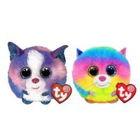Ty - Knuffel - Teeny Puffies - Cleo Husky & Gizmo Cat