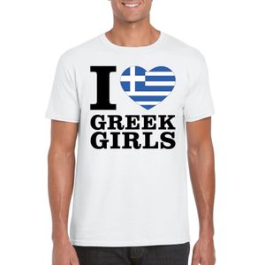 I love Greek girls t-shirt wit heren