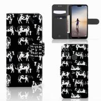 Huawei P20 Lite | Telefoonhoesje | Met pasjeshouder | Koetjes