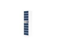 Laptop locker met 10 vakken - zonder stroomvoorziening Zuiver wit (RAL9010) Gentiaanblauw (RAL5010)