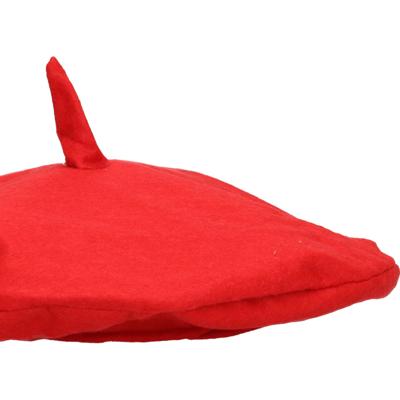 Franse baret - 1x - rood - polyester - voor volwassenen - Carnaval accessoires