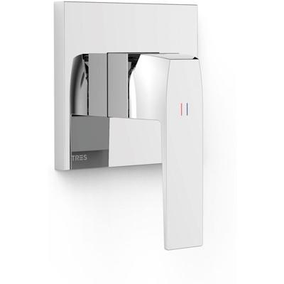 Douchekraan afbouwdeel Tres Slim Exclusive | Inbouw | Mengkraan | 1-weg | Vierkant | Chroom