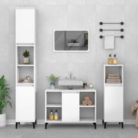 Wastafelkast 80x33x60 cm bewerkt hout wit