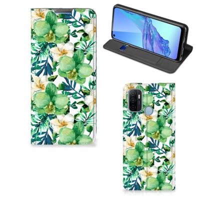 OPPO A53 | A53s Smart Cover Orchidee Groen OPPO A53 | A53s Smart Cover Orchidee Groen