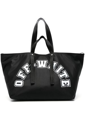 Off-White sac cabas en résille à logo imprimé - Noir