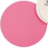 Wicotex Placemats Uni - fuchsia roze - rond 38 cm - anti slip laag - Teflon coating toplaag