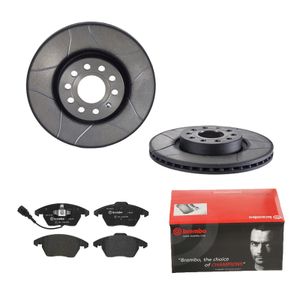 Remmenset, remschijf BREMBO, Remschijftype: Binnen geventileerd, Inbouwplaats: Vooras, u.a. für VW, Skoda, Audi, Seat