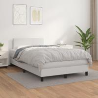 Boxspring met matras kunstleer wit 120x200 cm