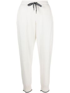 Brunello Cucinelli pantalon de jogging en cachemire à coupe fuselée - Blanc