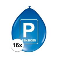 Pensioen/met de VUT ballonnen - 16x stuks - 27 cm - Feestartikelen versiering - blauw