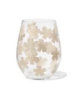 HEMA Glas 550ml bloemen (beige)