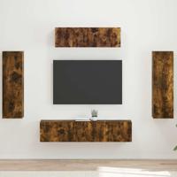 TV-kast 3 pcs Gerookt eiken