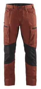 Blåkläder Service werkbroek met stretch 14591845 | Gebrand rood/Zwart | Maat 48 - 7330509781159